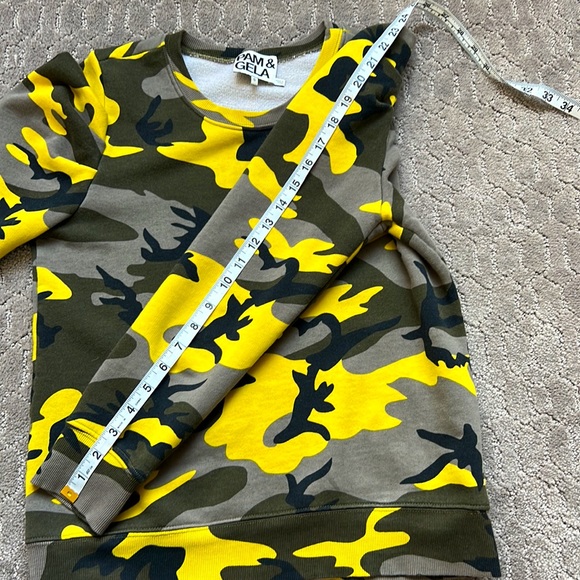 Pam & Gela Pop Camo Puff Sleeeve Sweatshirt - Picture 7 of 10